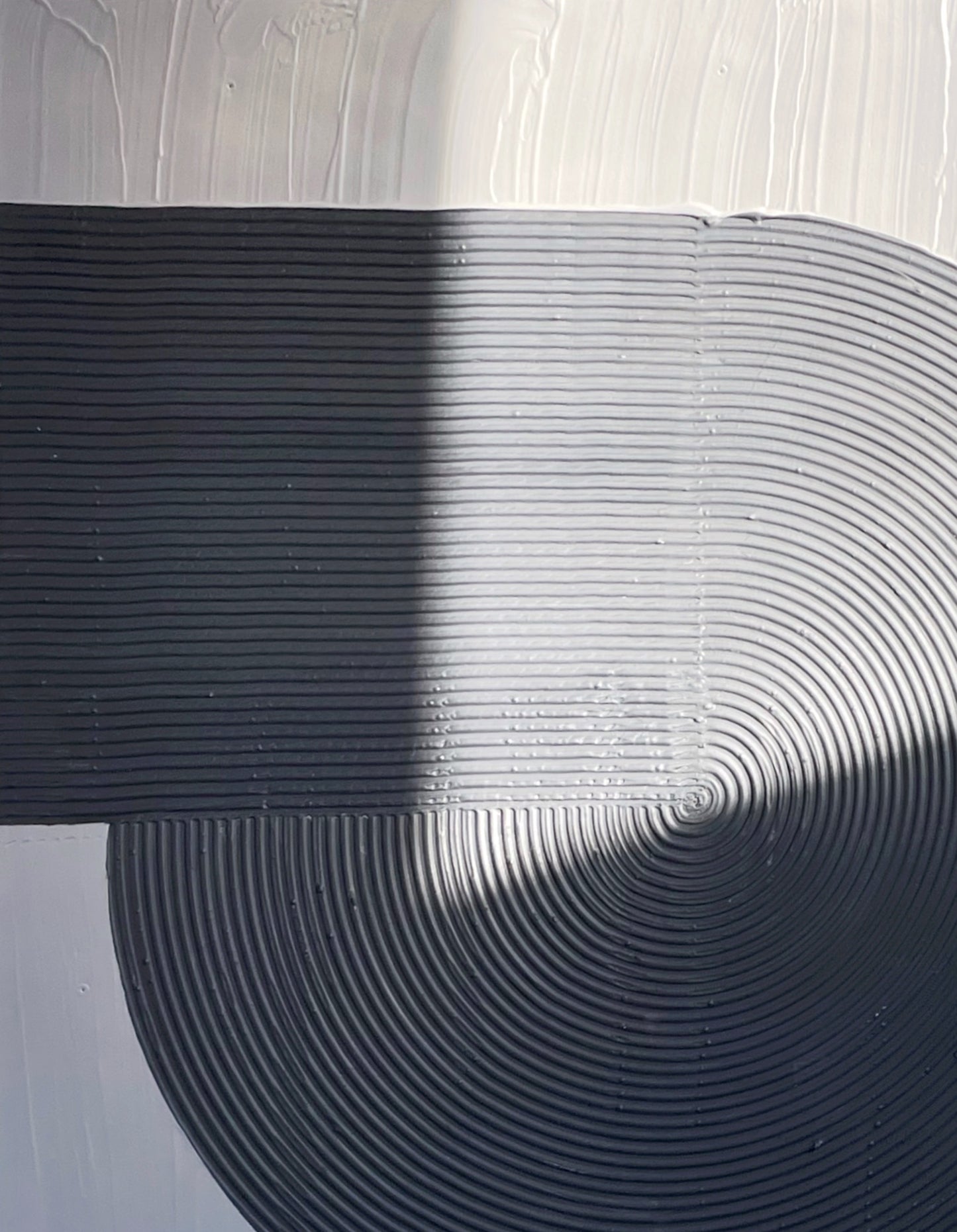 Tablou minimalist lucrat manual, in relief - "No 6"