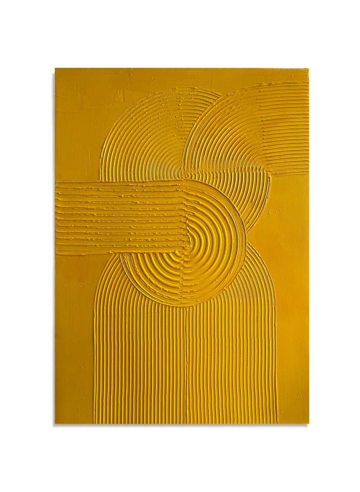 Tablou minimalist lucrat manual, in relief - "It was all yellow"